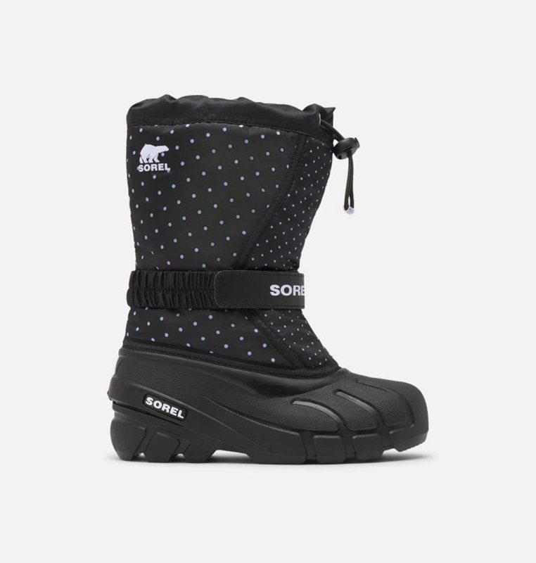 Kids Snow Boots Black - Sorel Childrens Flurry™ Print - 125-HKBJNS